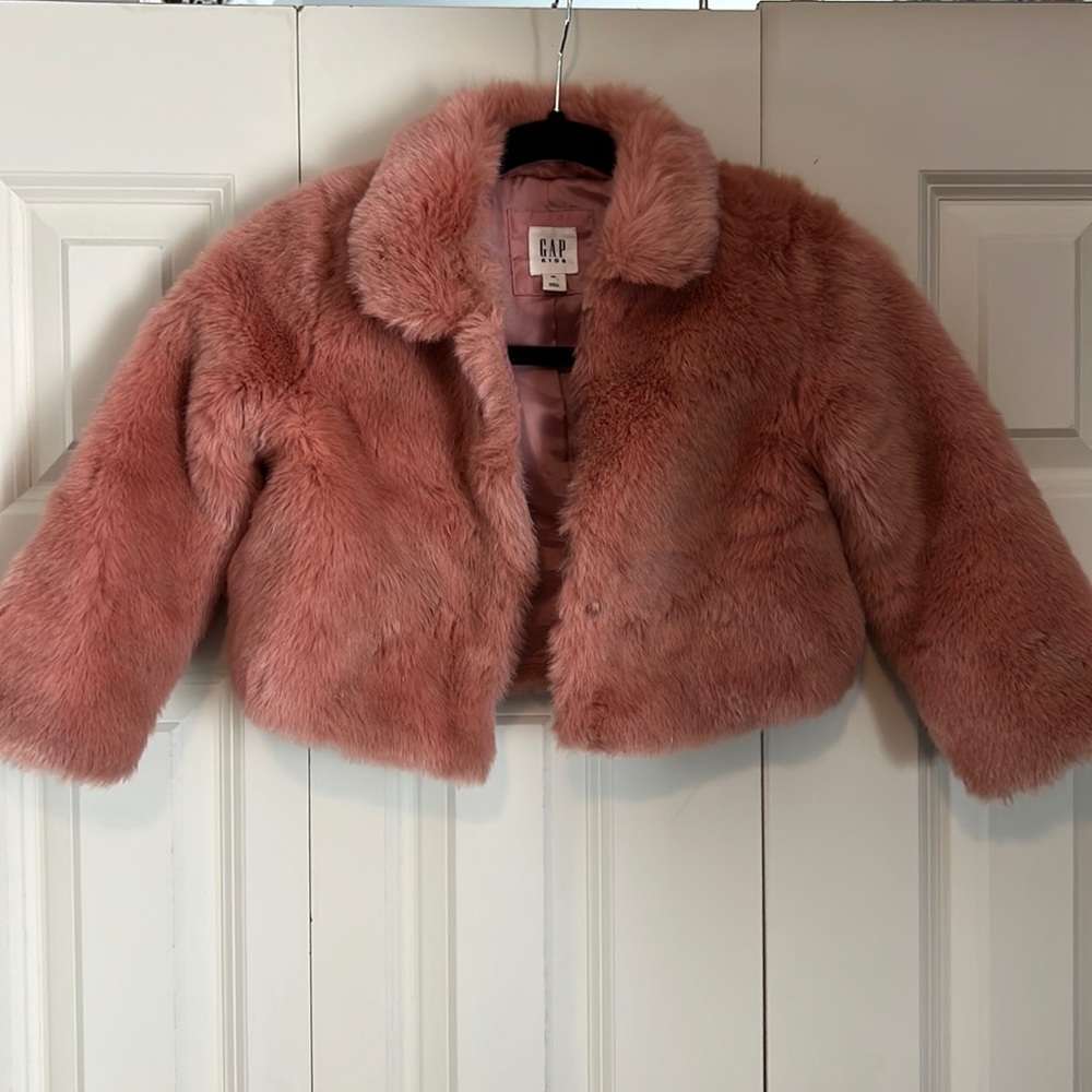Pink Gap fur jacket
